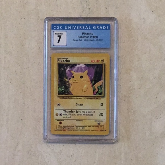 Pikachu 1999 Yellow Cheeks 58/102 Pokemon Base Set CGC 7 Graded Card #58 - Picture 2 of 7